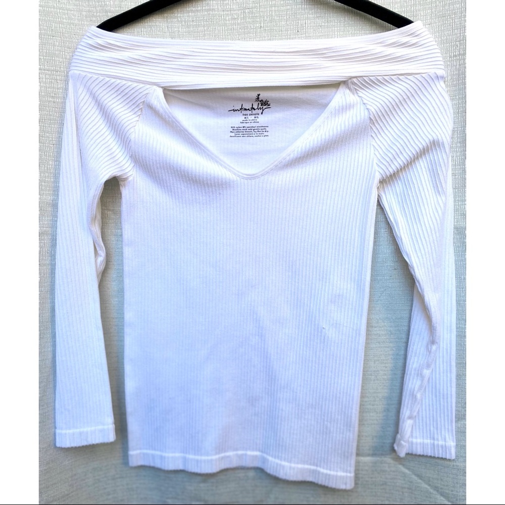 Free People Cutout ribbed long sleeve top